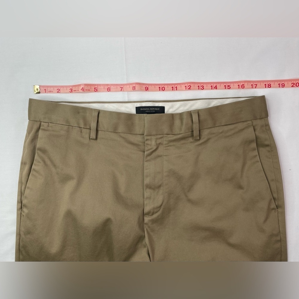 Banana Republic Aiden Chino Tan Classic Cotton-Blend Pants 34 X 30 - Picture 6 of 7